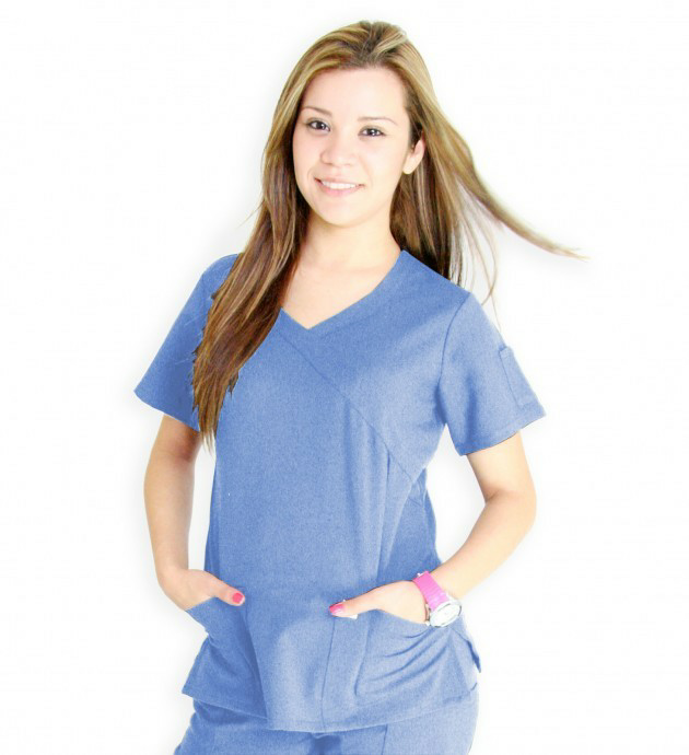 9519C BANDED CROSSOVER SCRUB TOP