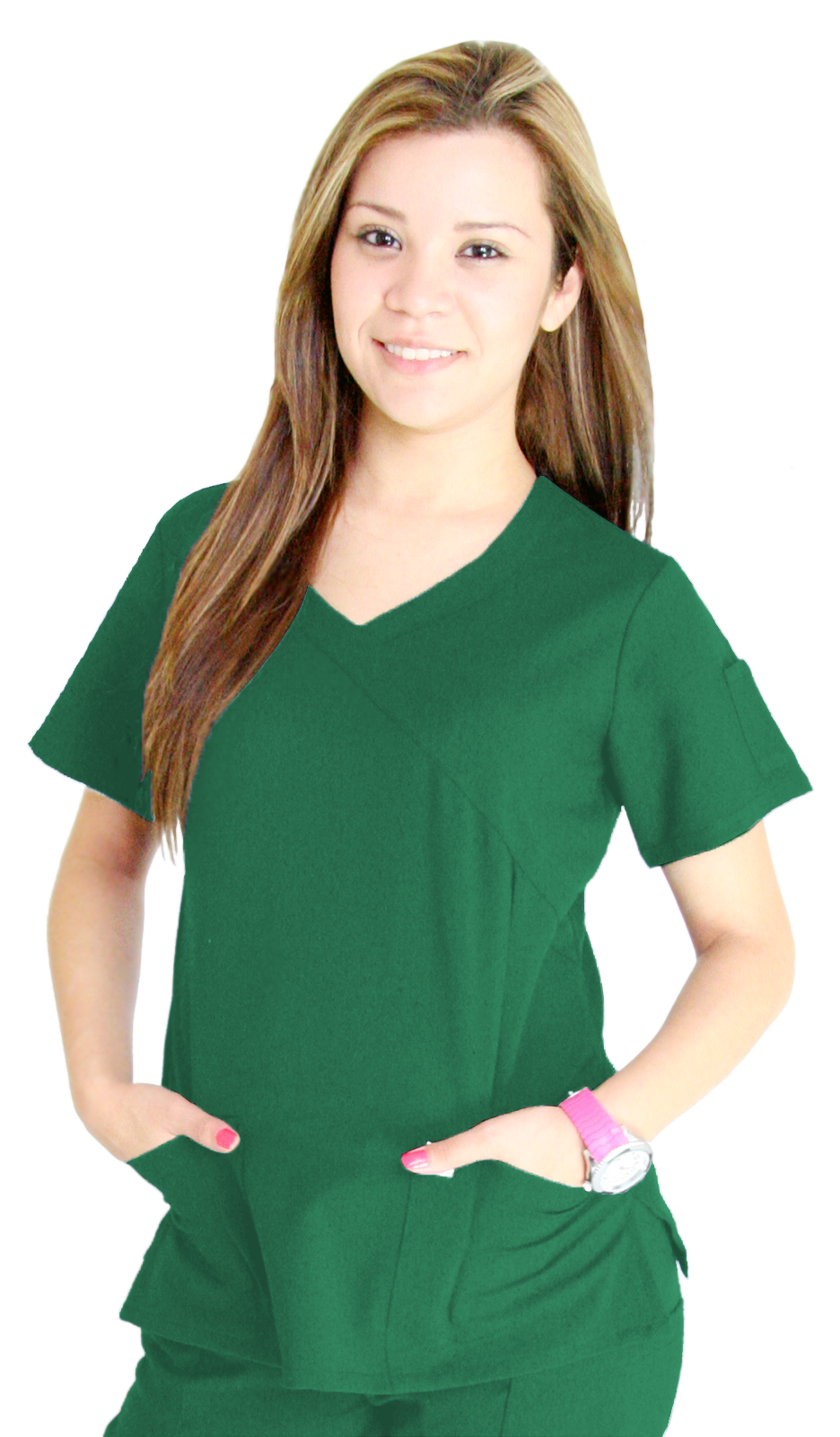 9519C BANDED CROSSOVER SCRUB TOP