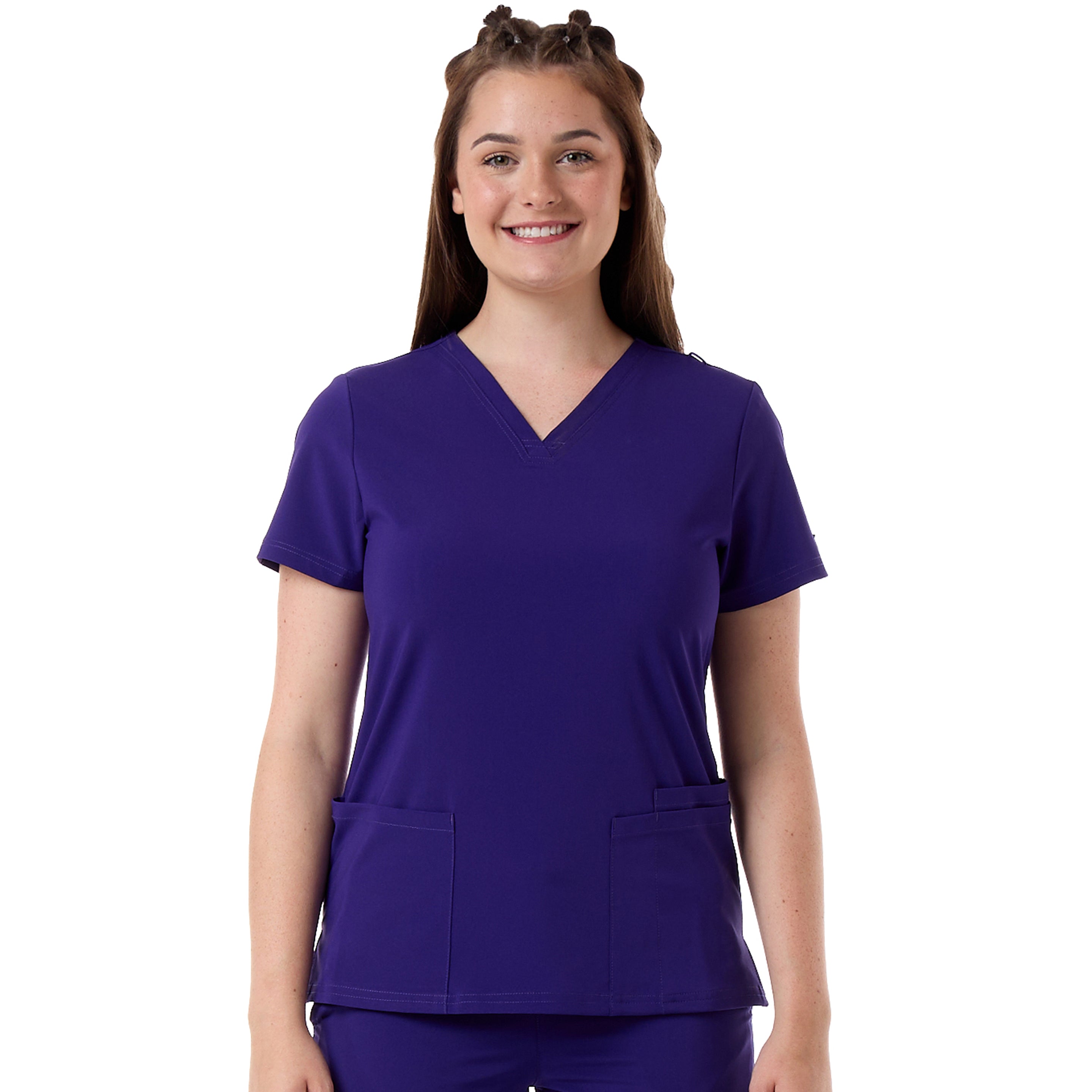 Ladies Multi-Pocket Ultrastretch Scrub Top - (625)