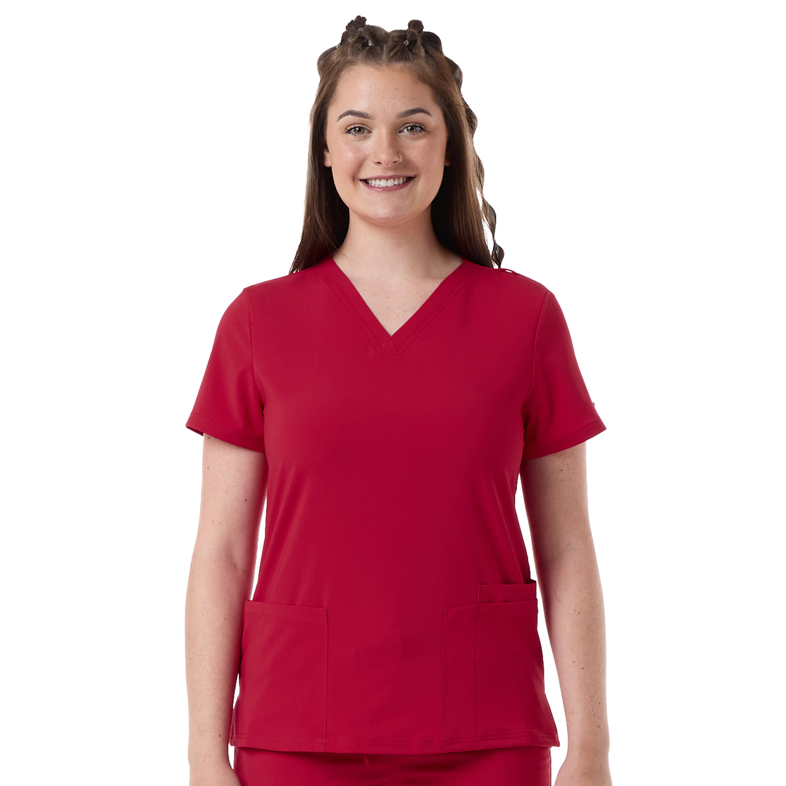 Ladies Multi-Pocket Ultrastretch Scrub Top - (625)