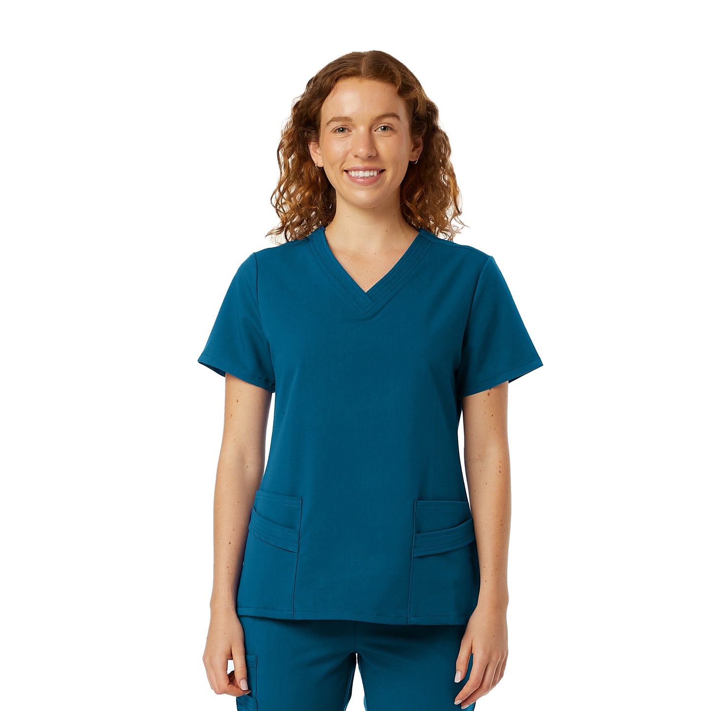 Ladies Multi-Pocket 4-way stretch scrub top - (825)