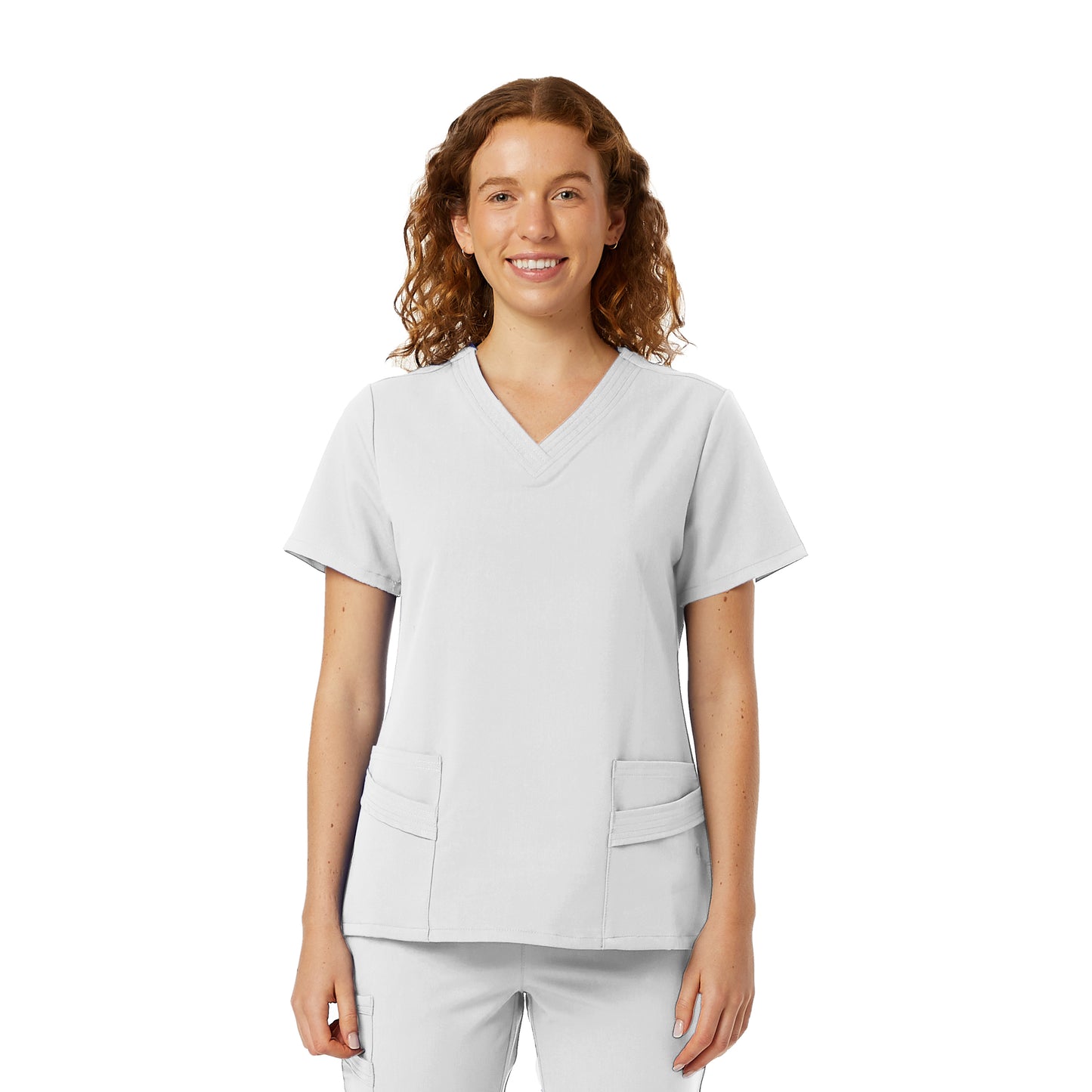 Ladies Multi-Pocket 4-way stretch scrub top - (825)