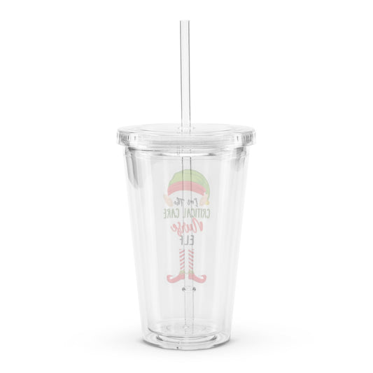 Clear plastic tumbler