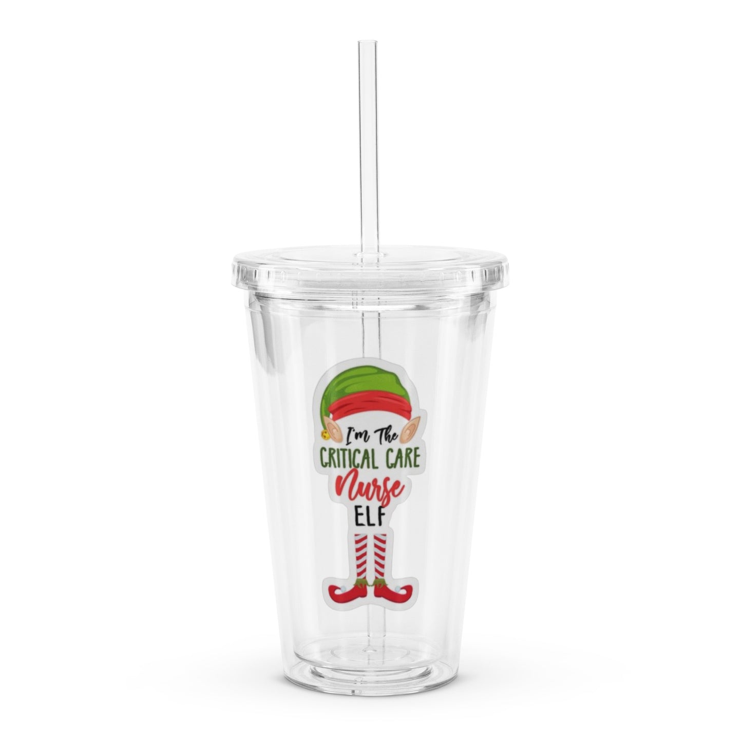 Clear plastic tumbler