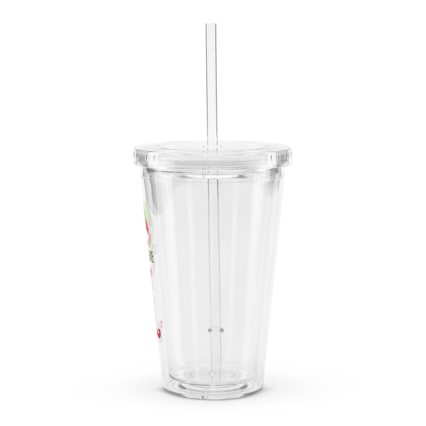 Clear plastic tumbler