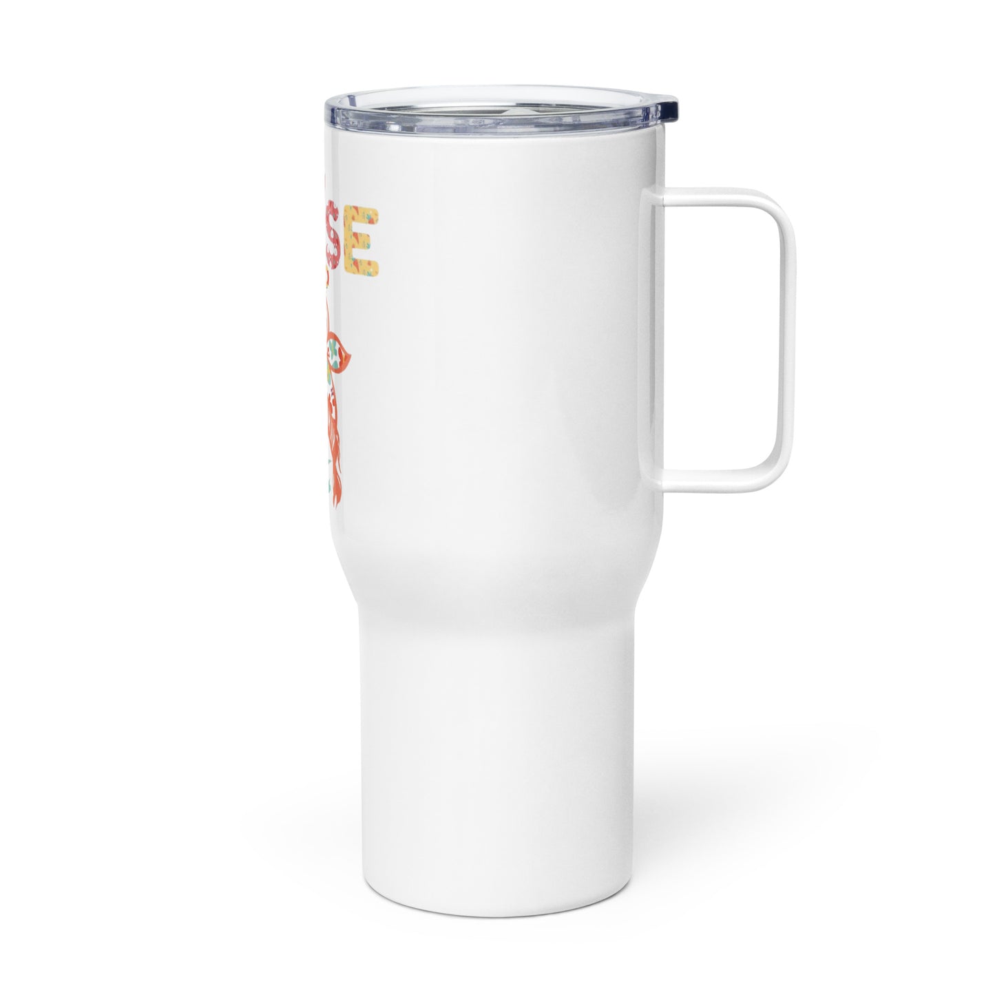 Travel mug with a handle